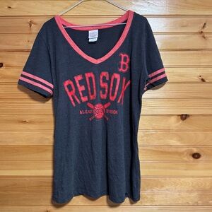 MLB 5th & Ocean 2013 Red and Gray Boston Red Sox Women’s T-Shirt Large